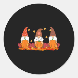 Thanksgiving Gnomes Cute Pumpkin Autumn Gnome Classic Round Sticker
