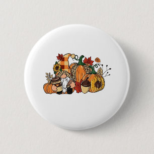Thanksgiving Gnomes Fall Leaves Gnomes Funny Fall 6 Cm Round Badge