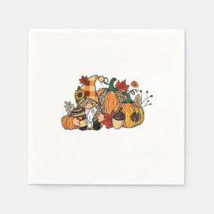 Thanksgiving Gnomes Fall Leaves Gnomes Funny Fall  Napkin