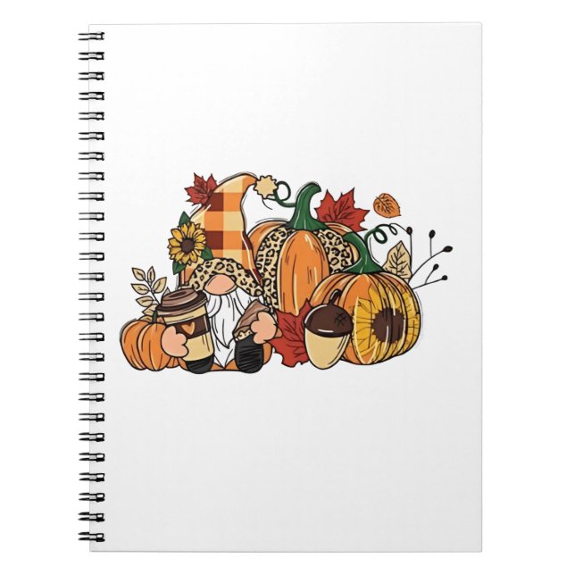 Thanksgiving Gnomes Fall Leaves Gnomes Funny Fall  Notebook (Front)