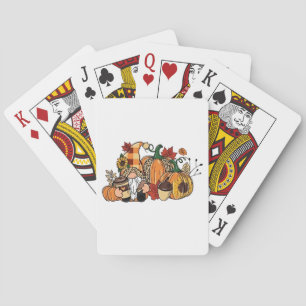 Thanksgiving Gnomes Fall Leaves Gnomes Funny Fall  Playing Cards