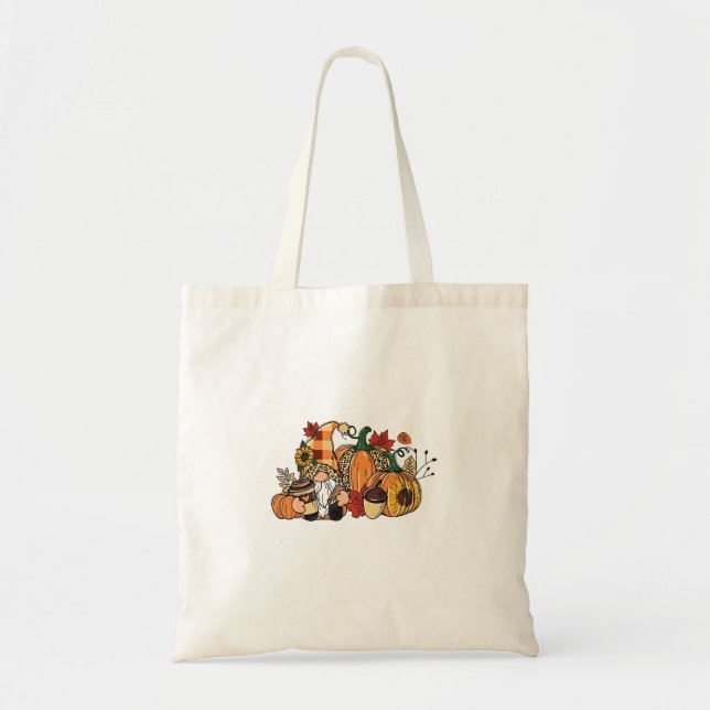 Thanksgiving Gnomes Fall Leaves Gnomes Funny Fall  Tote Bag (Front)
