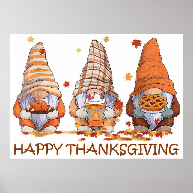 Thanksgiving Gnomes Poster (Front)