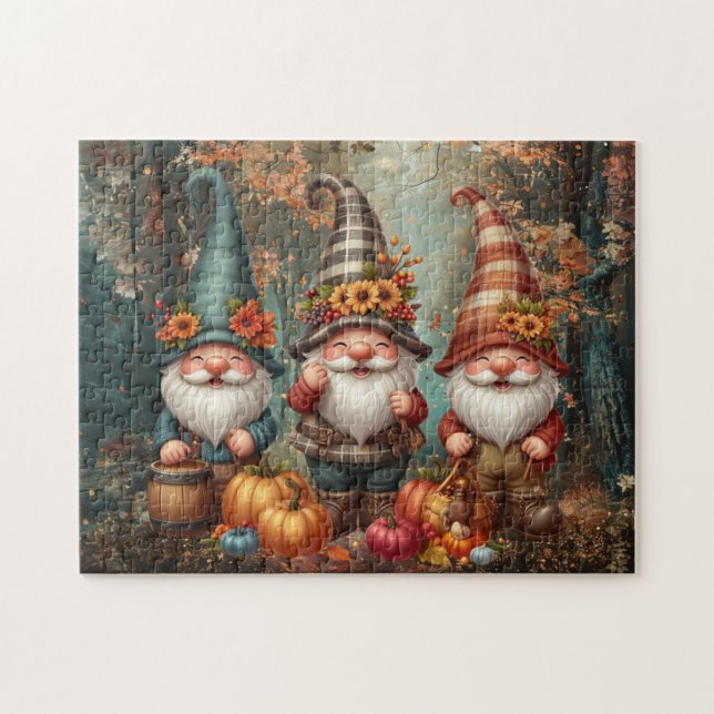 Thanksgiving Gnomes Trio Puzzle (Horizontal)