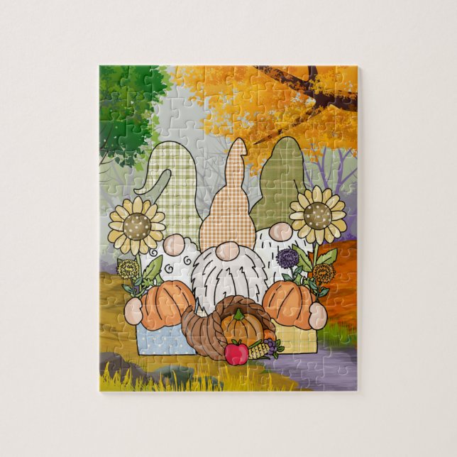Thanksgiving Gnomes Trio Puzzle (Vertical)
