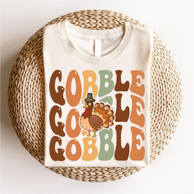 Thanksgiving Gobble Turkey Family Groovy  T-Shirt (Thanksgiving Gobble Turkey Family Groovy T-Shirt)