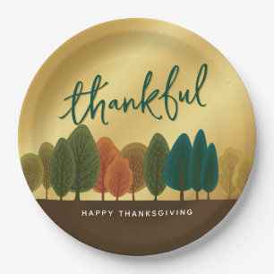 Thanksgiving Gold Paper plate