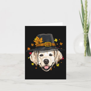 Thanksgiving Golden Retriever Pilgrim Turkey Day A Card