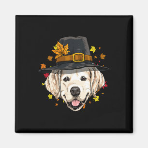 Thanksgiving Golden Retriever Pilgrim Turkey Day A Magnet