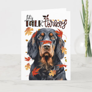 Thanksgiving Gordon Setter Dog Lets Talk Turkey Holiday Card