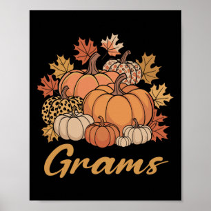 Thanksgiving Grams Leopard Pumpkin Grams Women Poster