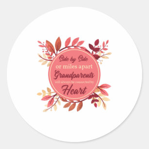 Thanksgiving Grandparents Grandma Grandpa Side By Classic Round Sticker