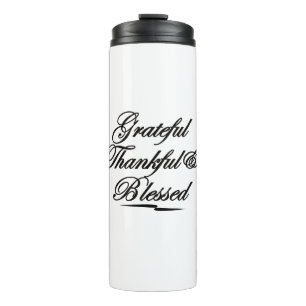Thanksgiving "Grateful Thankful & Blessed" Shirt Thermal Tumbler