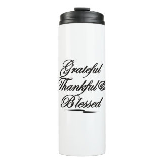Thanksgiving "Grateful Thankful & Blessed" Shirt Thermal Tumbler