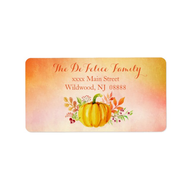 Thanksgiving "Grateful" Watercolors Label (Front)