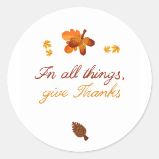 Thanksgiving Gratitude Classic Round Sticker