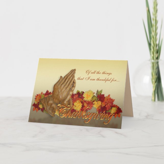 Thanksgiving greeting card Praying hands of Jesus (Front)