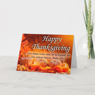 Thanksgiving Greeting Card/Pumpkins and Candles Holiday Card