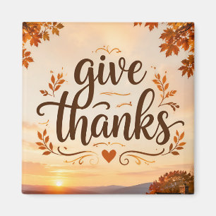 Thanksgiving greeting with a background of a house magnet