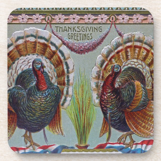Thanksgiving Greetings 1906 Coaster (Front)