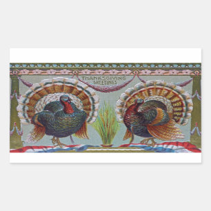 Thanksgiving Greetings 1906 Rectangular Sticker