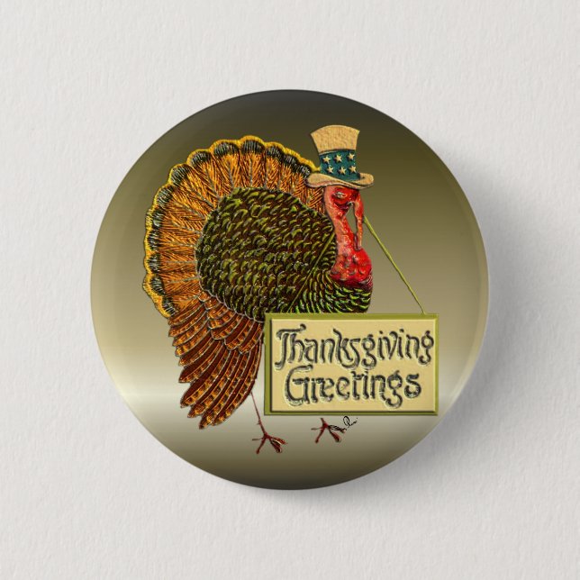 Thanksgiving Greetings 6 Cm Round Badge (Front)