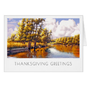 Thanksgiving Greetings. Autumn Scenery Custom Card