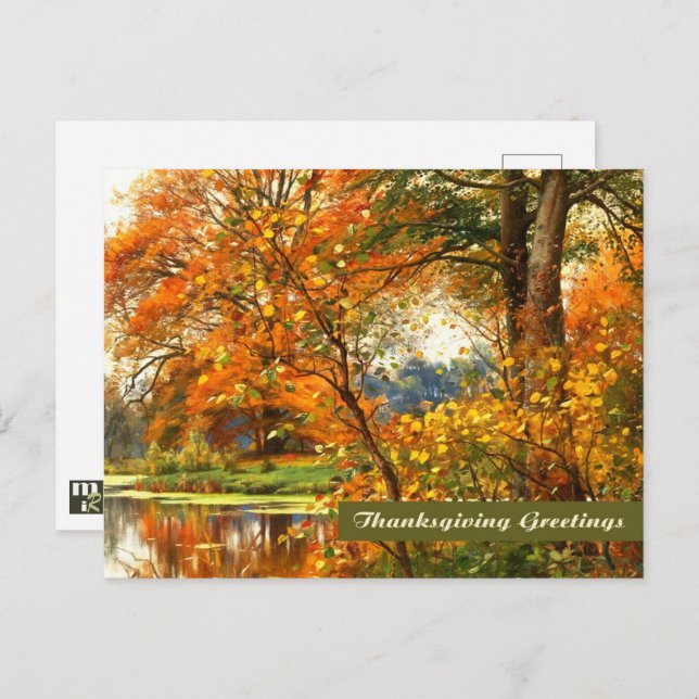 Thanksgiving Greetings. Fine Art Postcard (Front/Back)