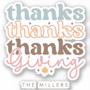 Thanksgiving groovy typography design