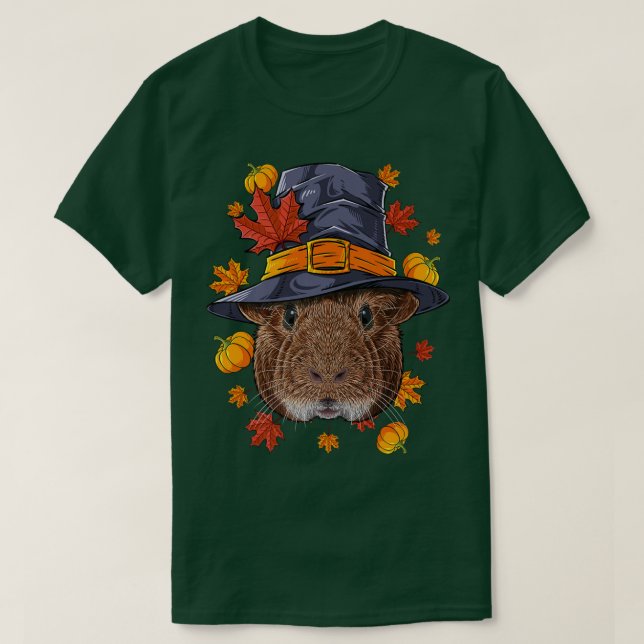 Thanksgiving Guinea Pig Pilgrim Costume Fall Autum T-Shirt (Design Front)