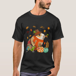 Thanksgiving Guinea Pig With Turkey Fall Pumpkins T-Shirt