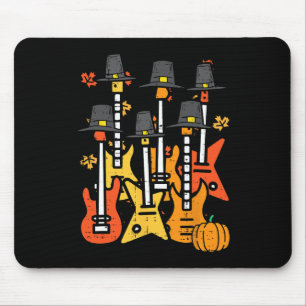 Thanksgiving Guitars Fall Rock Music Riocker Men B Mouse Pad