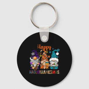Thanksgiving Halloween Christmas Happy Hallothanks Key Ring