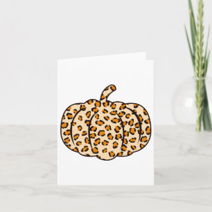 Thanksgiving Halloween Fall animal Leopard Pumpkin Card