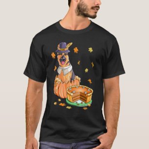 Thanksgiving Halloween Pumpkin German Shepherd T-Shirt