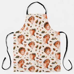 Thanksgiving Happy Turkey Day pattern gift Apron