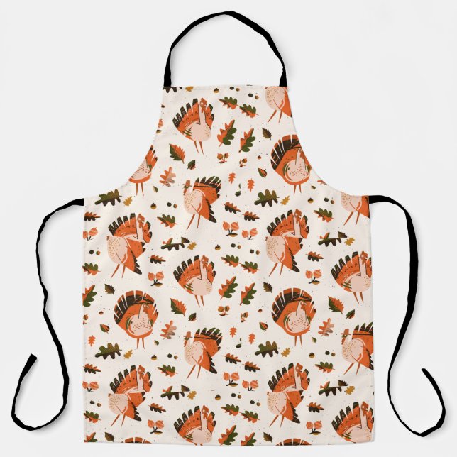 Thanksgiving Happy Turkey Day pattern gift Apron (Front)