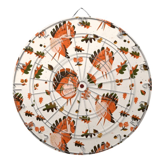 Thanksgiving Happy Turkey Day pattern gift Dartboard (Front)