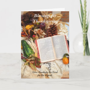 Thanksgiving Harvest and Bible Holiday Card