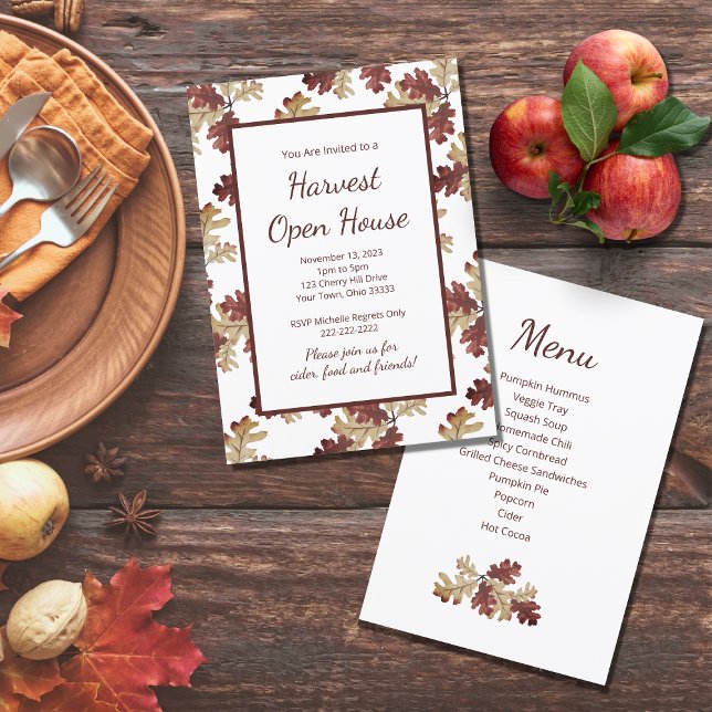 Thanksgiving Harvest Fall Foliage Open House Invitation (Creator Uploaded)