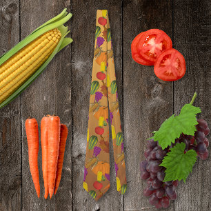 Thanksgiving Harvest Pattern Tie