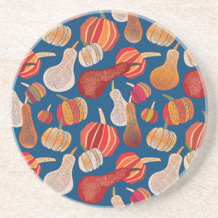 Thanksgiving Harvest: Pumpkin Vintage Art Coaster