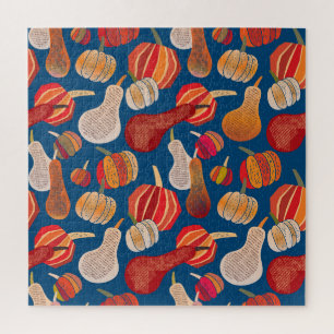Thanksgiving Harvest: Pumpkin Vintage Art Jigsaw Puzzle
