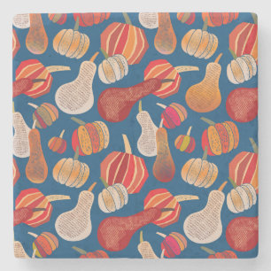 Thanksgiving Harvest: Pumpkin Vintage Art Stone Coaster
