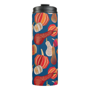 Thanksgiving Harvest: Pumpkin Vintage Art Thermal Tumbler