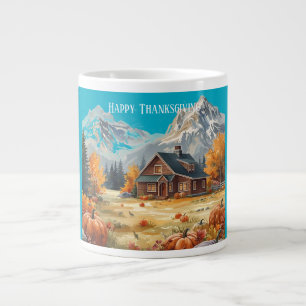 Thanksgiving,Harvest Time Happiness Large Coffee Mug