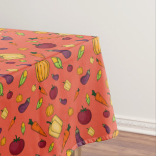 Thanksgiving harvest vegetable family orange  tablecloth
