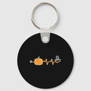 Thanksgiving Heartbeat Pumpkin Stethoscope Fall Sc Key Ring