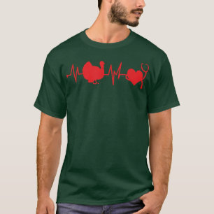 Thanksgiving Heartbeat Turkey Nurse Nursing Doctor T-Shirt