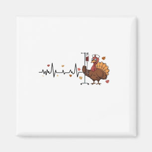 Thanksgiving Heartbeat Turkey Nurse Pulse Fall RN  Magnet